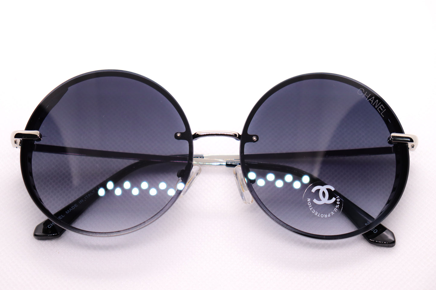 Round Golden Sunglasses - 7442 image 5