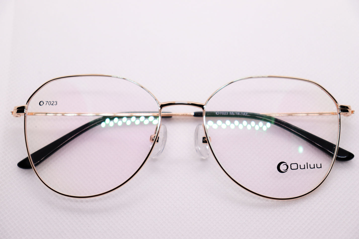 Semi Round Golden BlueCut Eyeglasses - 3061 image 5