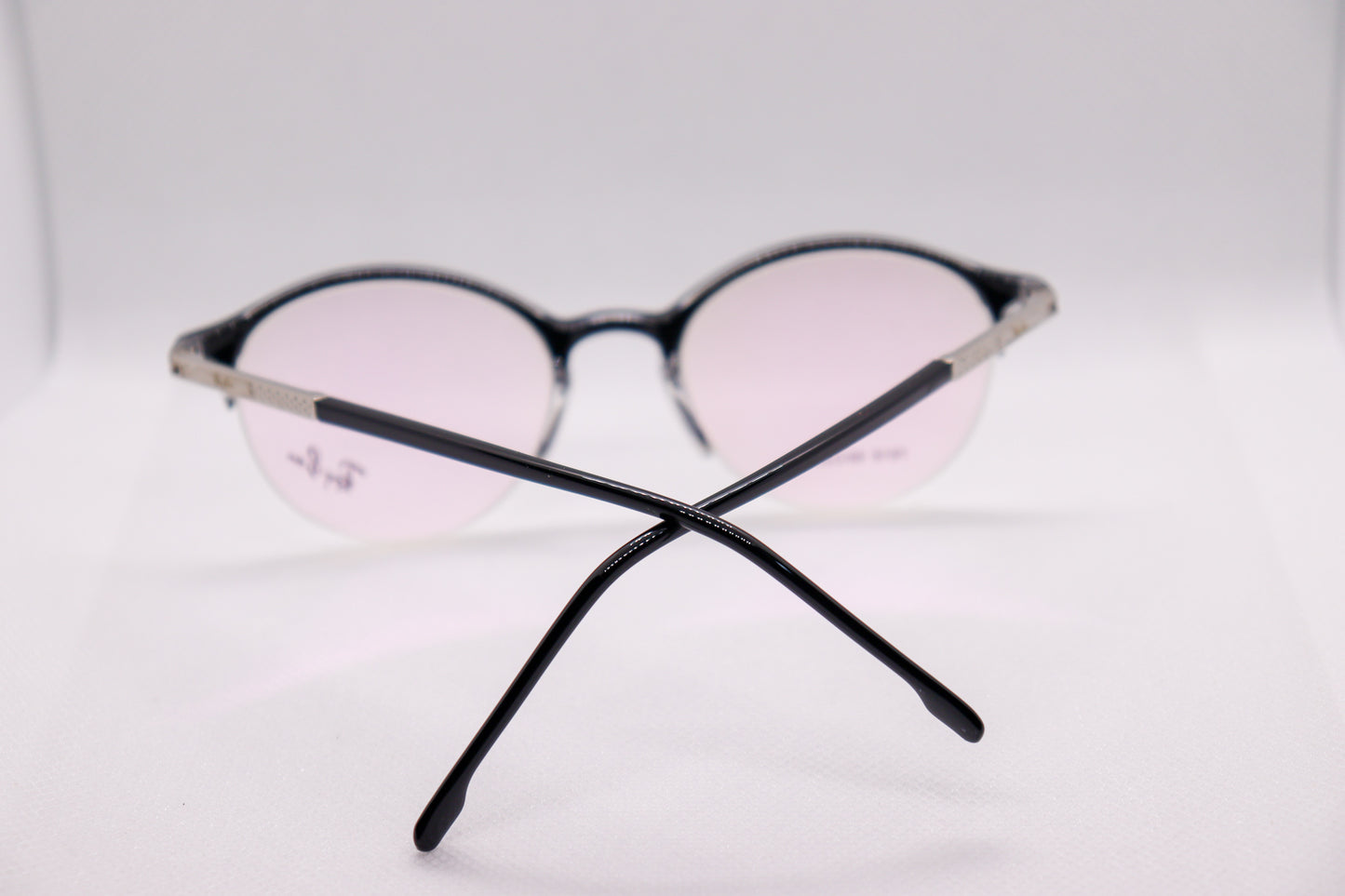 RB Round Half-Eye Black BlueCut Eyeglasses - 2277
