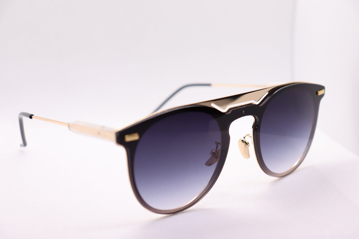 Double Bridged Black & Gold Sunglasses - 3680 image 3