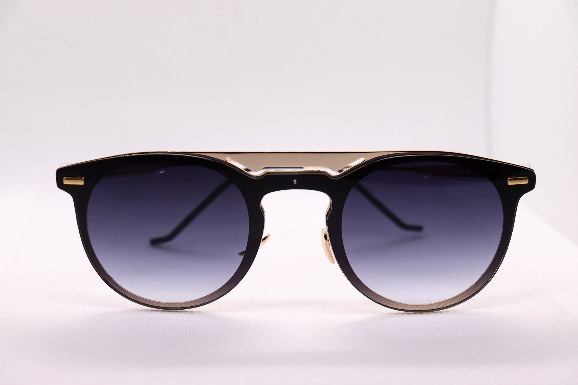 Double Bridged Black & Gold Sunglasses - 3680 image 5