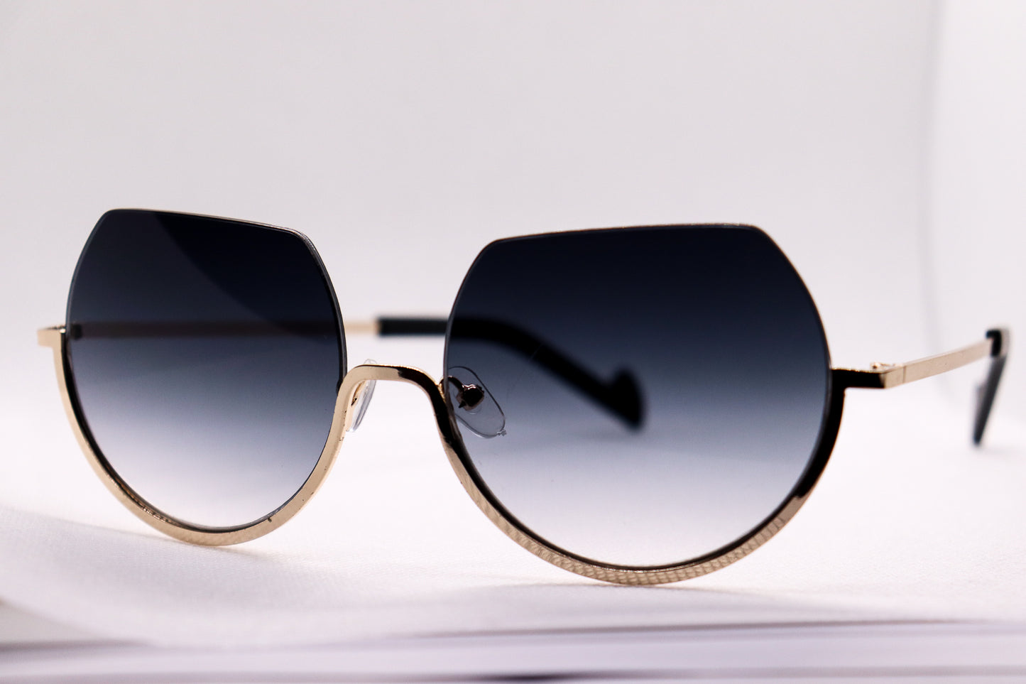Inverted Rimmed Black Sunglasses - 2726 image 2