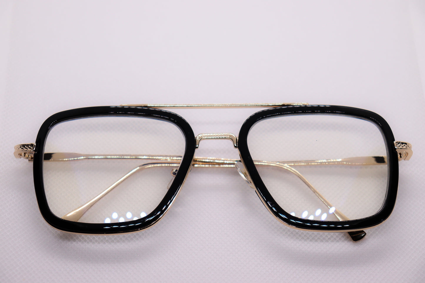 Edith Black & Gold Eyeglasses - 1375 image 9