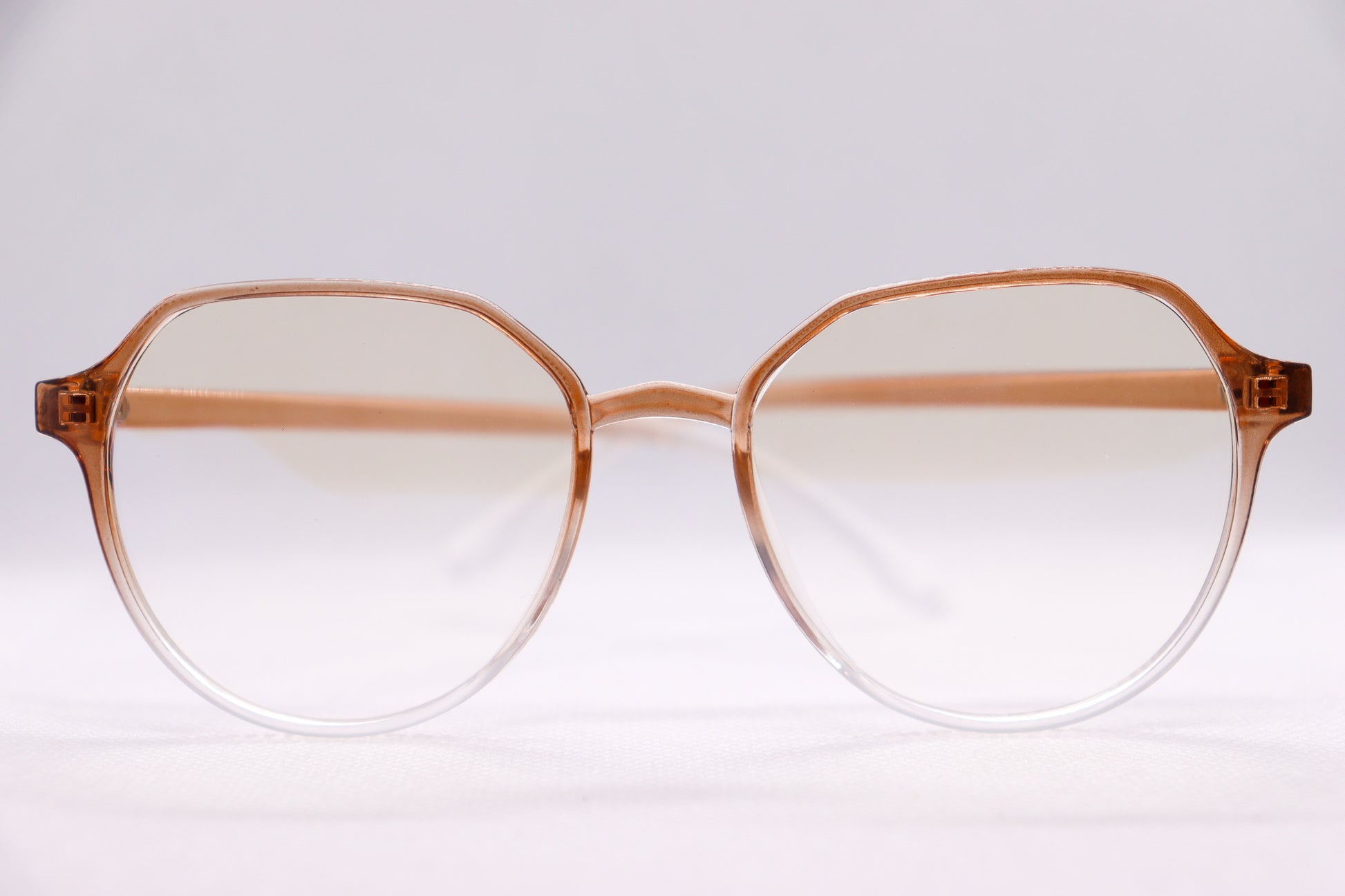 Oversized Gradient Brown Eyeglasses - 6466 image 3