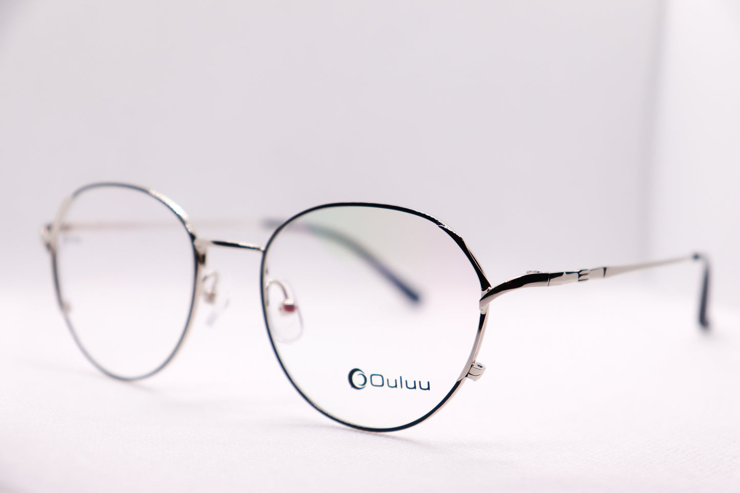 Oval Silver & Black Eyeglasses - 7408 image 1