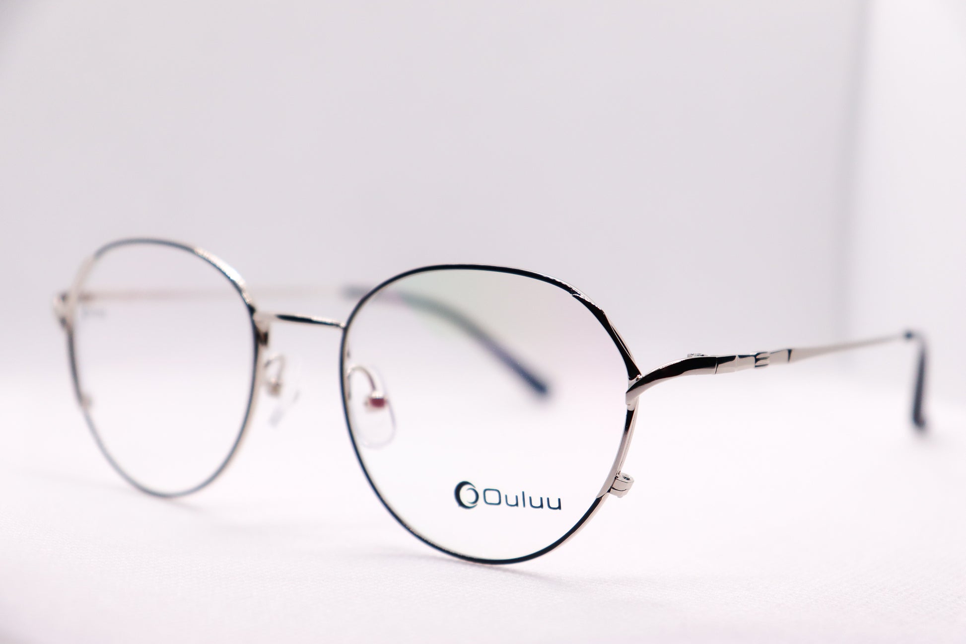 Oval Silver & Black Eyeglasses - 7408 image 1