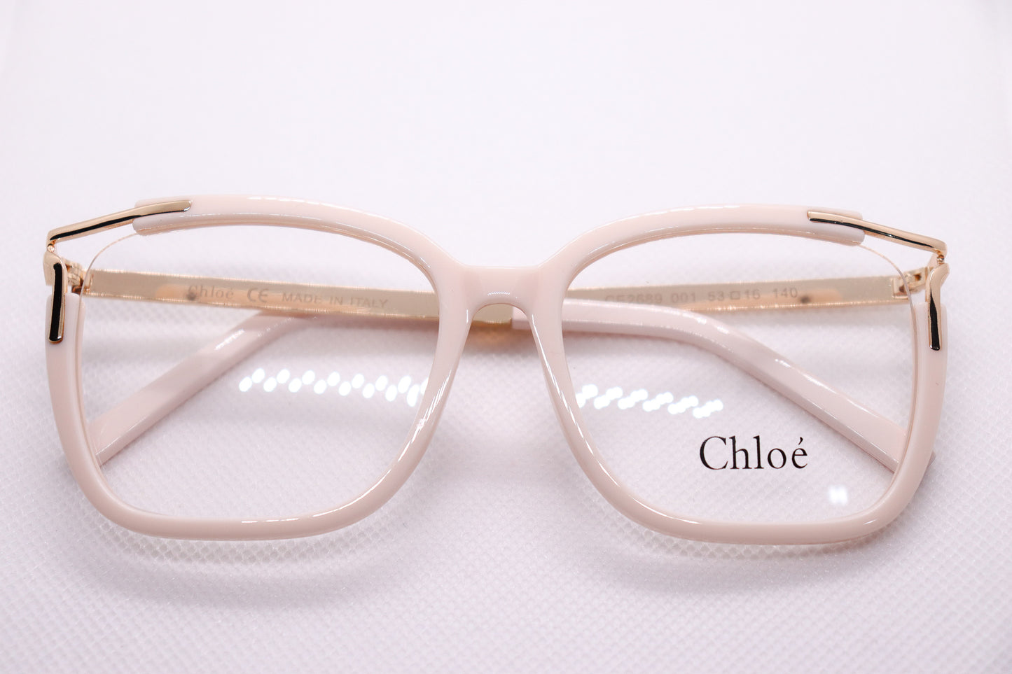 Winged Beige Eyeglasses - 7844 image 5