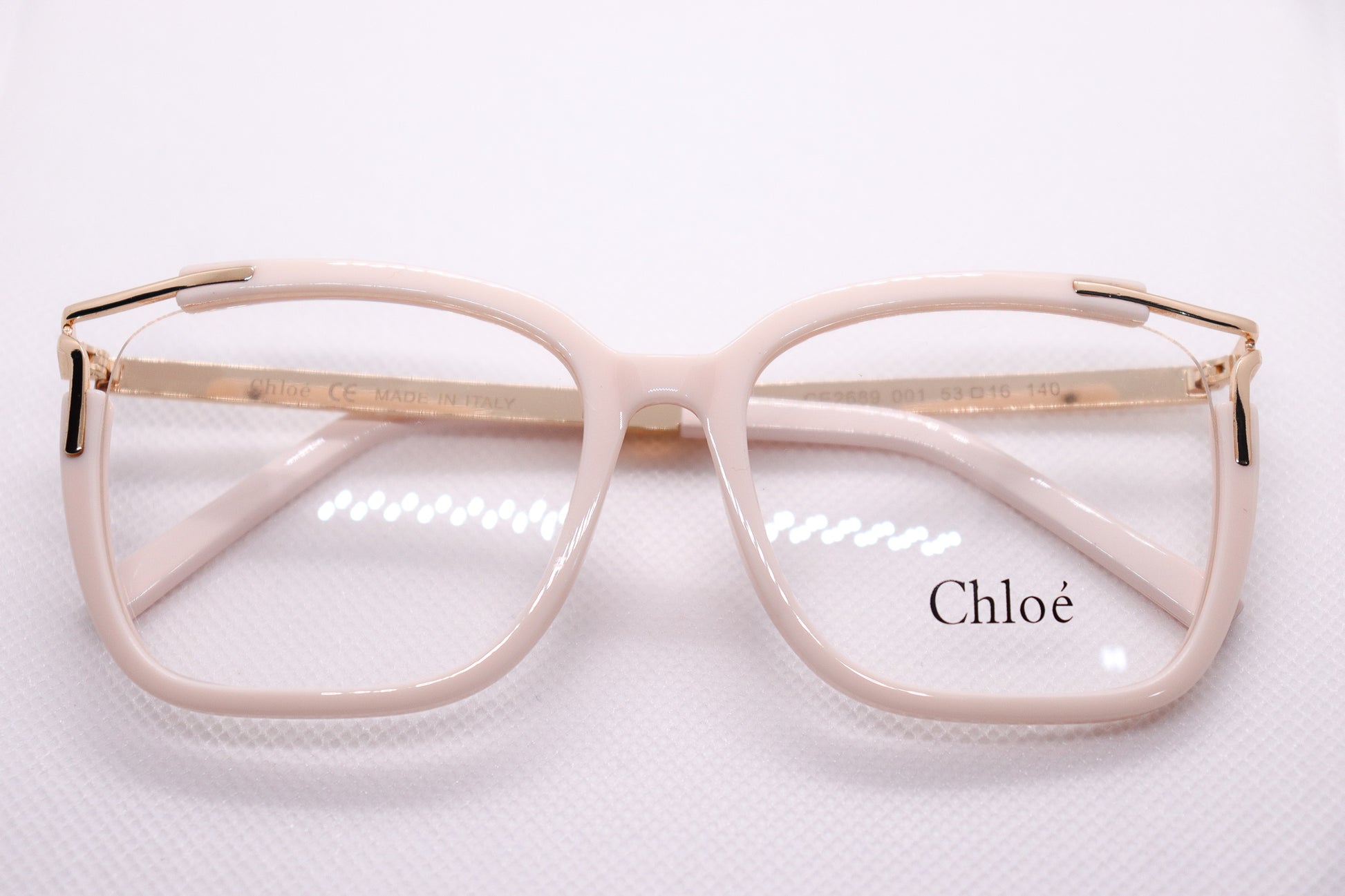 Winged Beige Eyeglasses - 7844 image 5