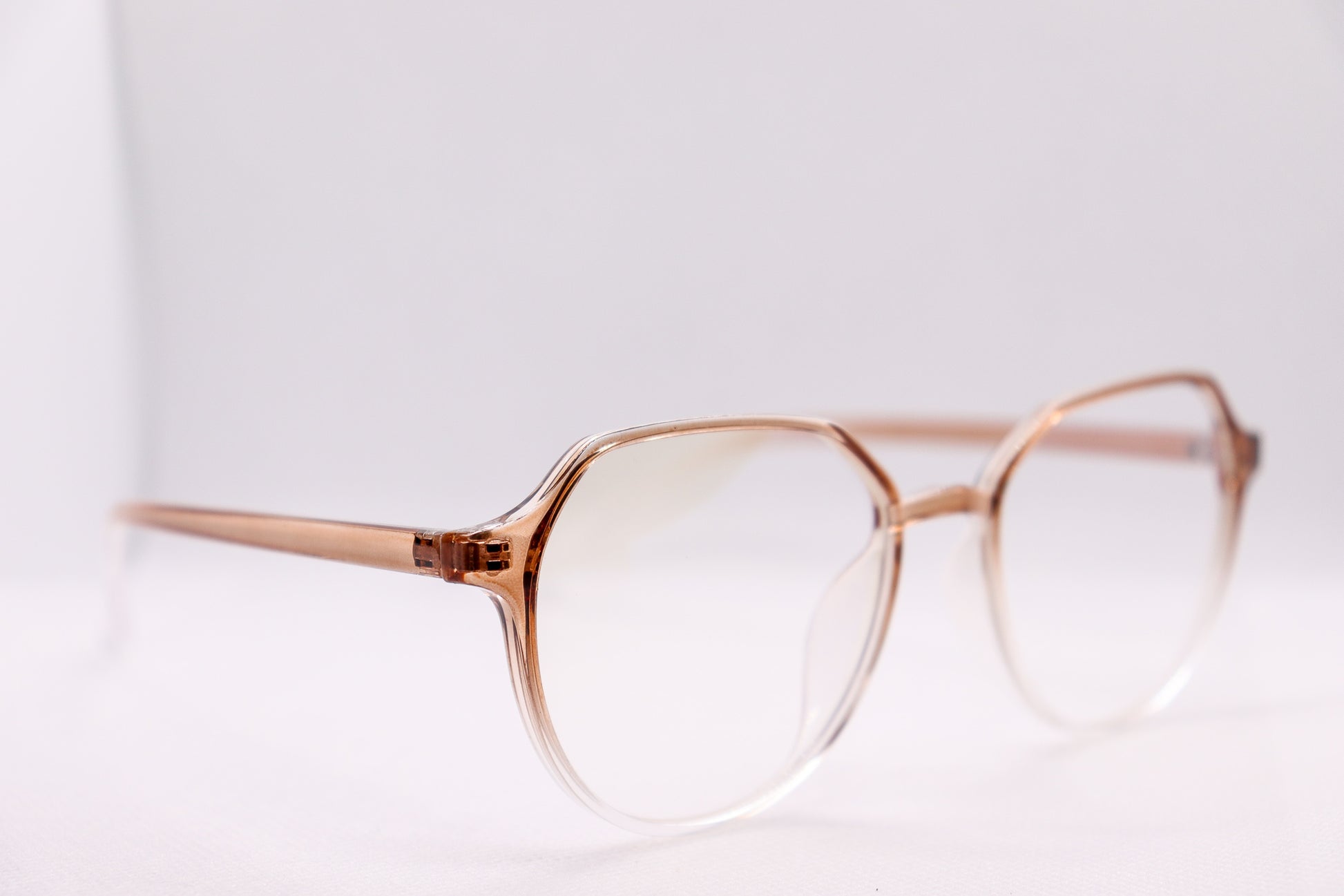 Oversized Gradient Brown Eyeglasses - 6466 image 2