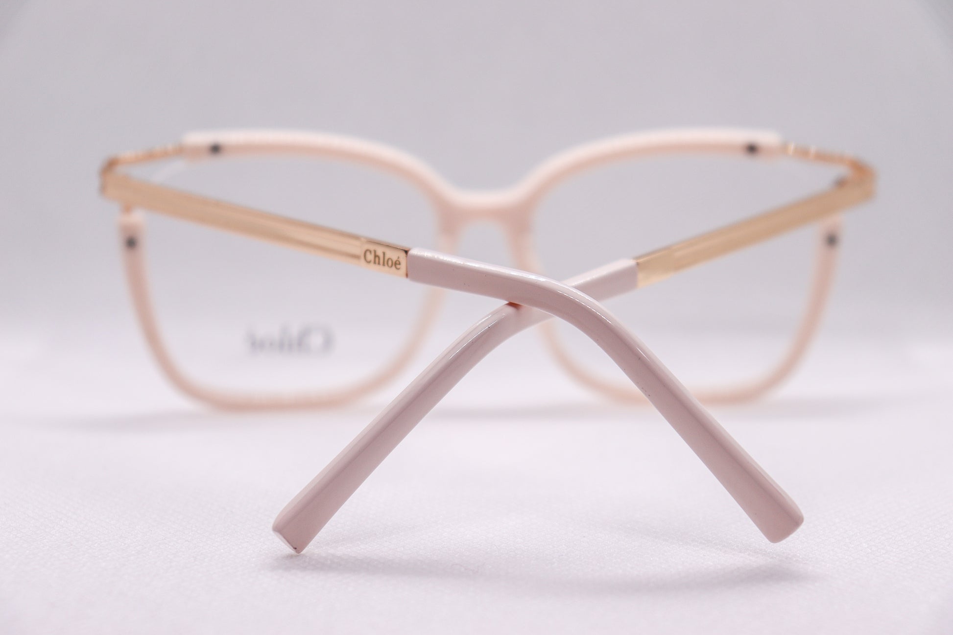 Winged Beige Eyeglasses - 7844 image 4