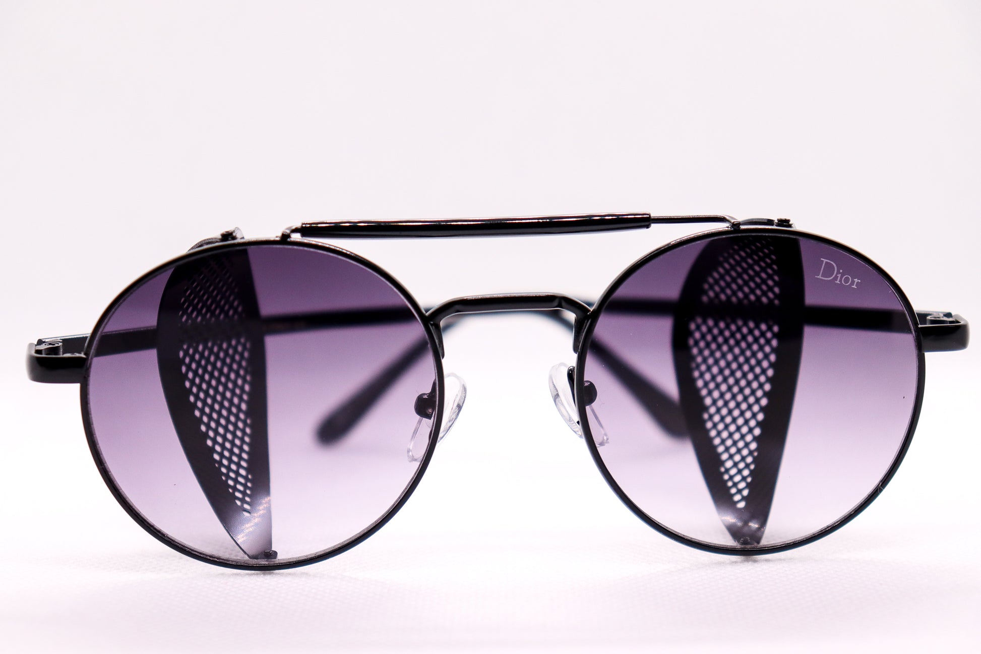 Round Black Sunglasses - 7565 image 7