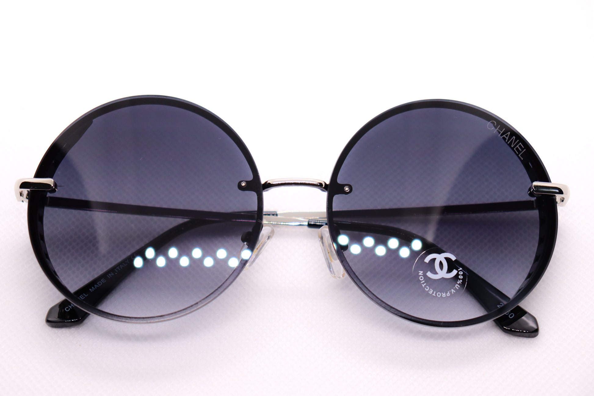 Round Golden Sunglasses - 7442 image 5