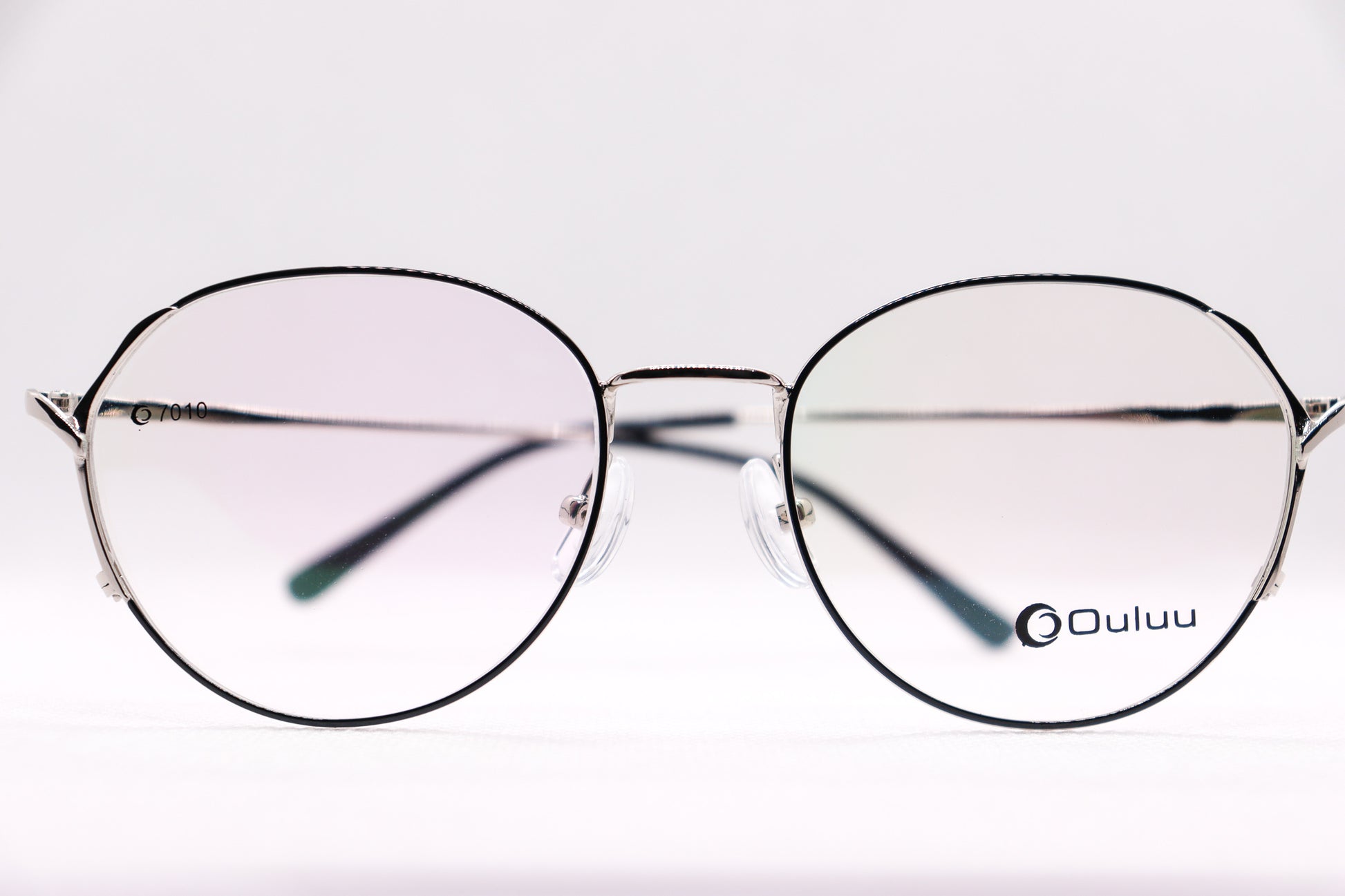 Oval Silver & Black Eyeglasses - 7408 image 3
