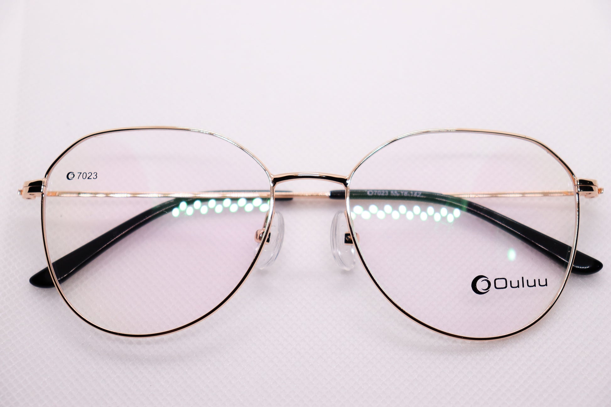 Semi Round Golden BlueCut Eyeglasses - 3061 image 5