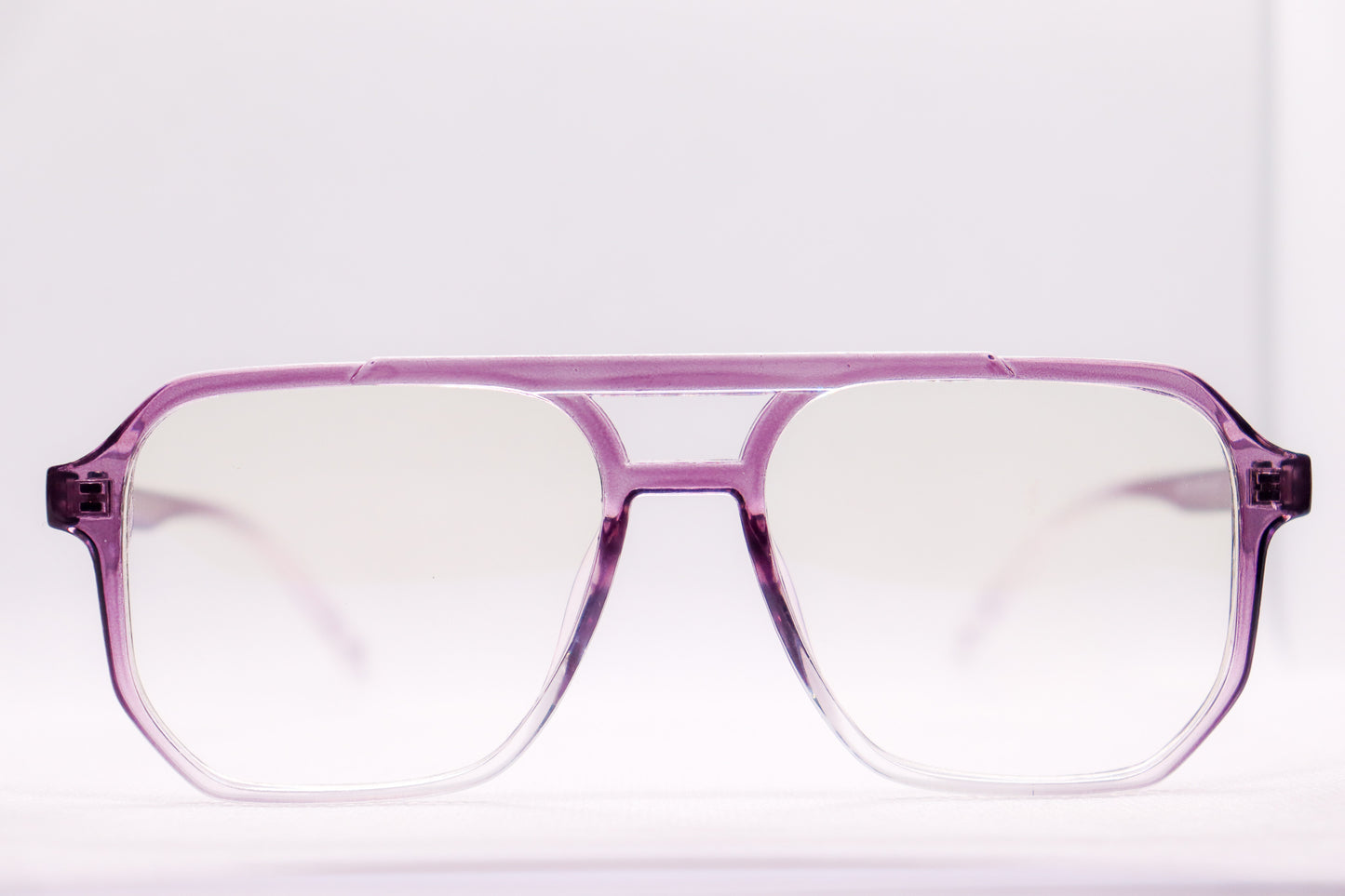 Double Bridged Gradient Purple - Eyeglasses - 6863 image 0