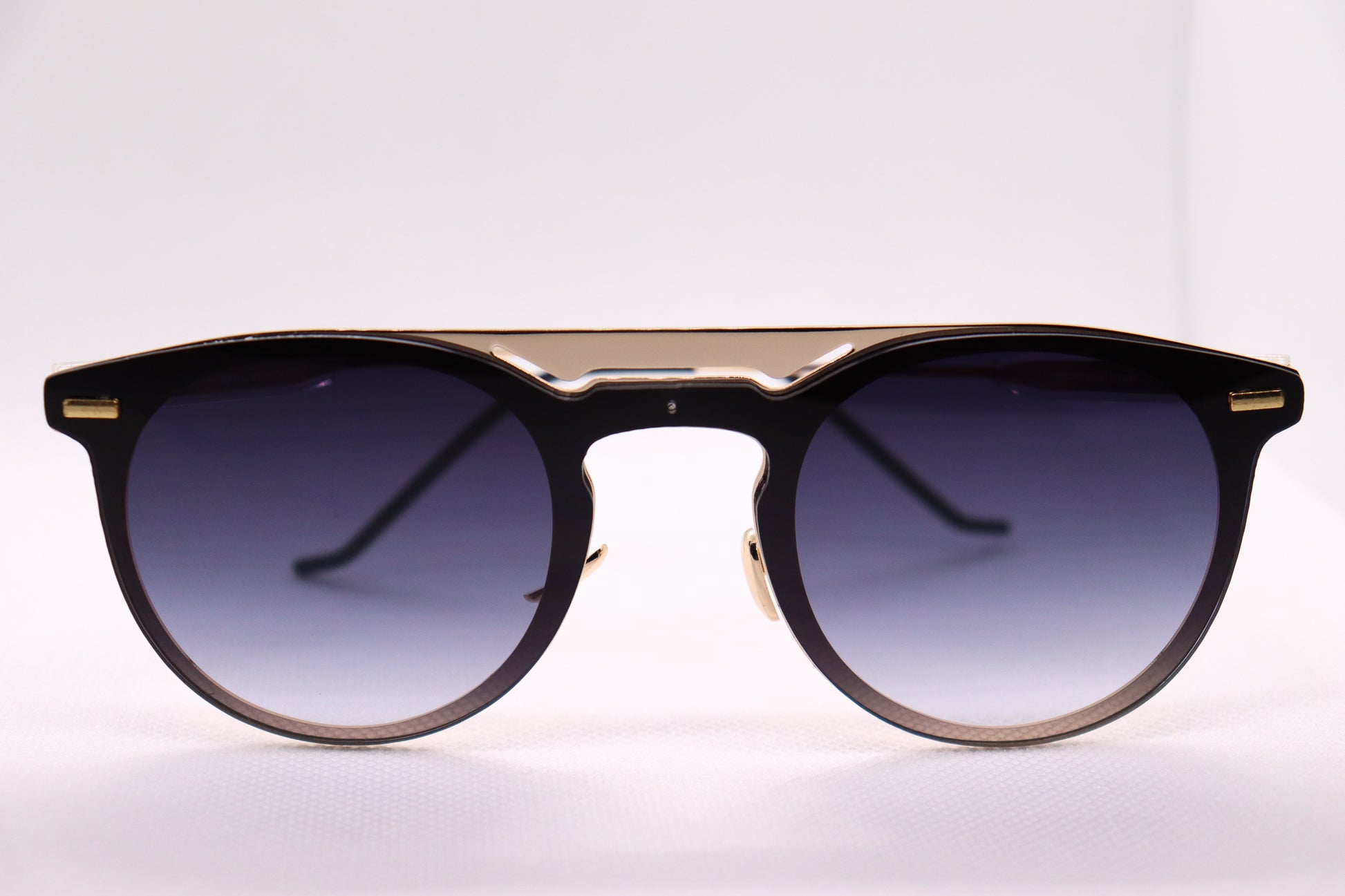 Double Bridged Black & Gold Sunglasses - 3680 image 6