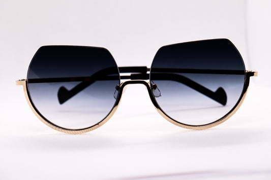 Inverted Rimmed Black Sunglasses - 2726 image 0