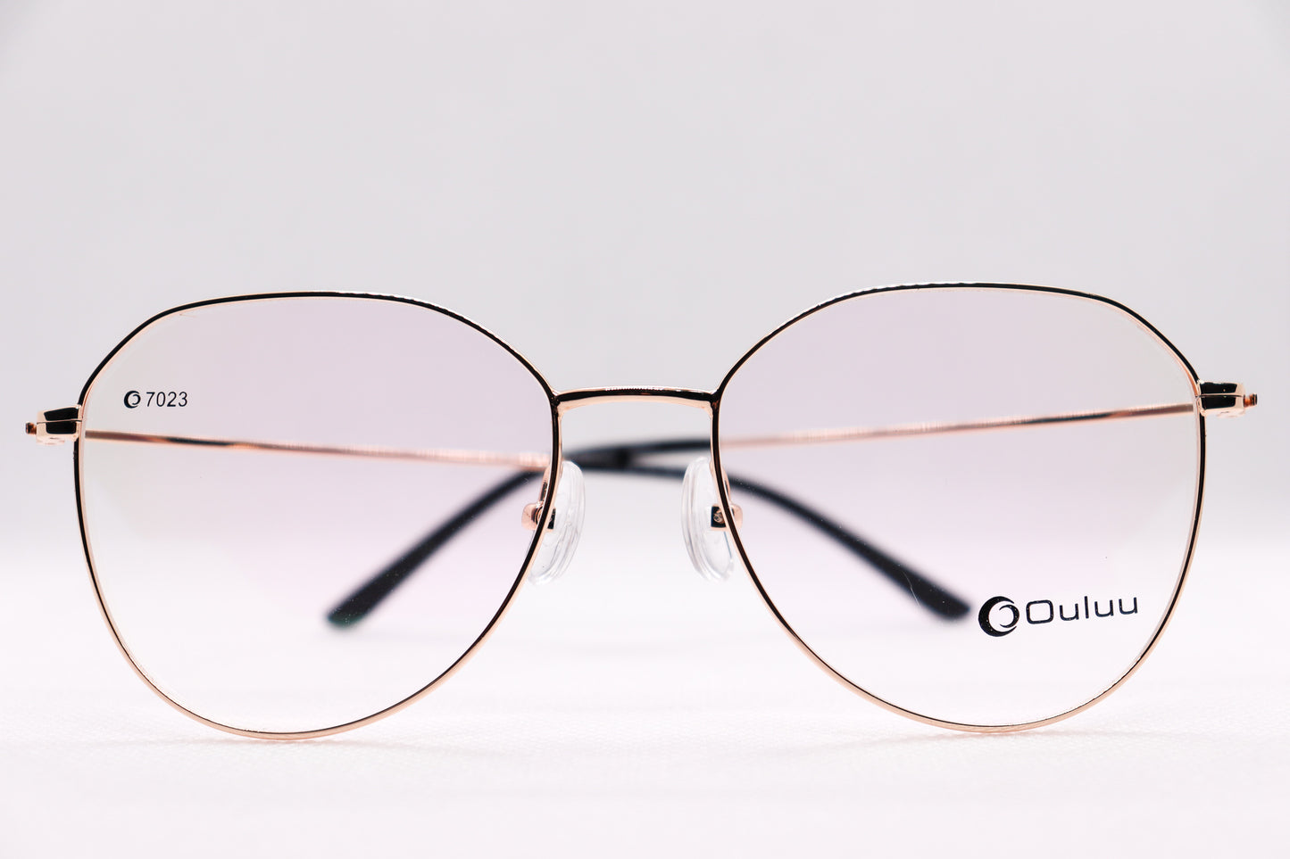 Semi Round Golden BlueCut Eyeglasses - 3061 image 3