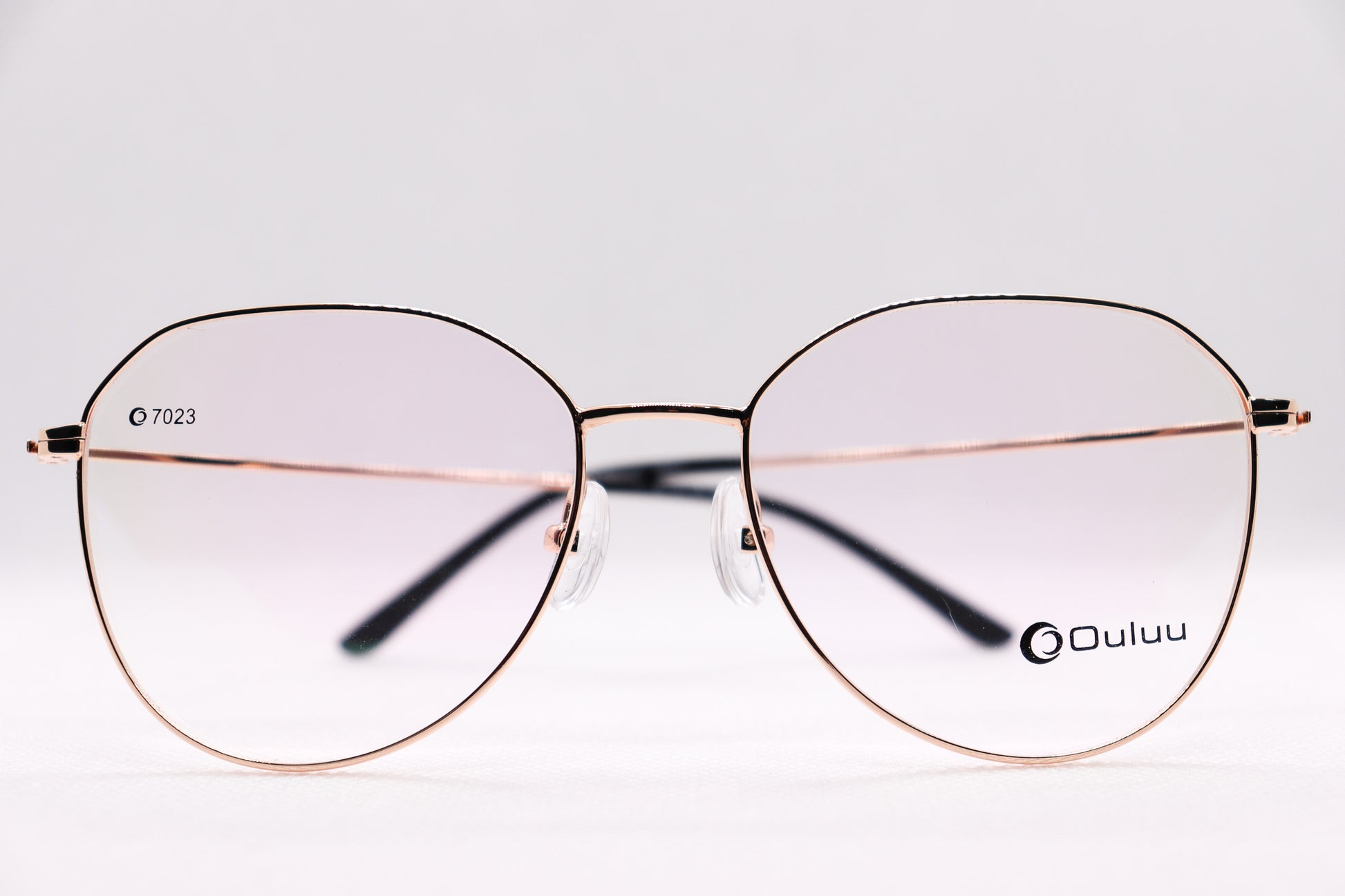 Semi Round Golden BlueCut Eyeglasses - 3061 image 3