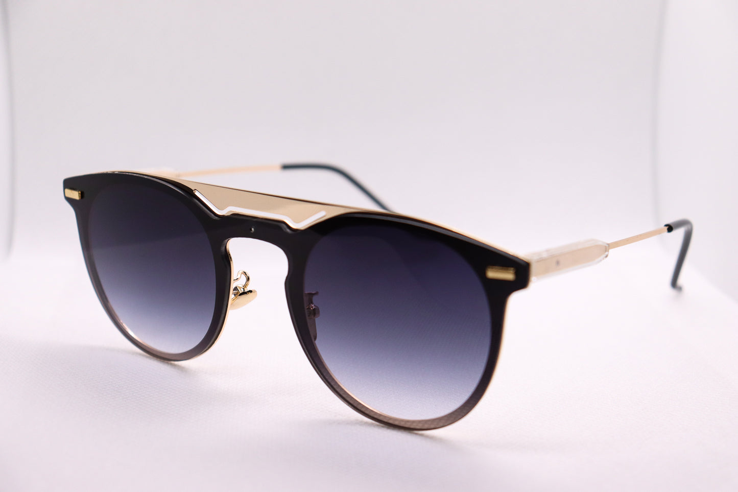 Double Bridged Black & Gold Sunglasses - 3680 image 4