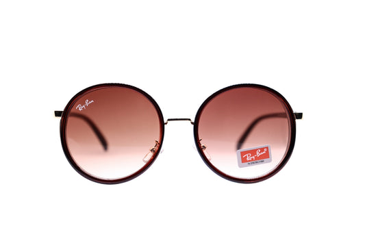 RB Round Brown & Gold Sunglasses -2468