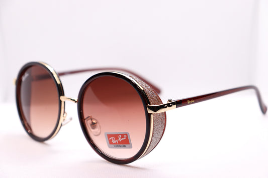 RB Round Brown & Gold Sunglasses -2468