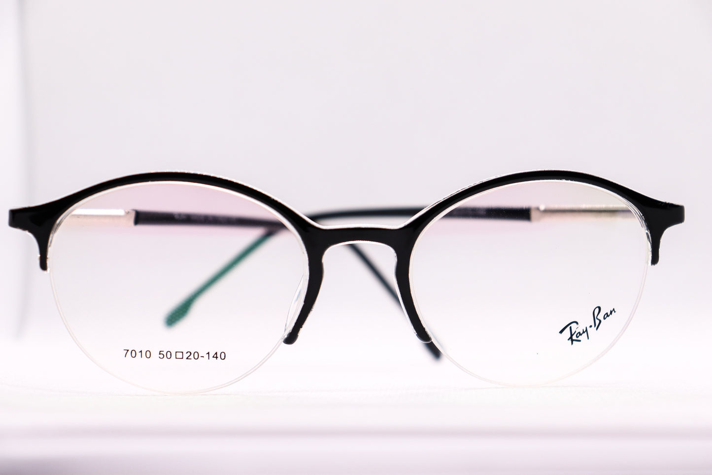 RB Round Half-Eye  Black BlueCut Eyeglasses - 2277