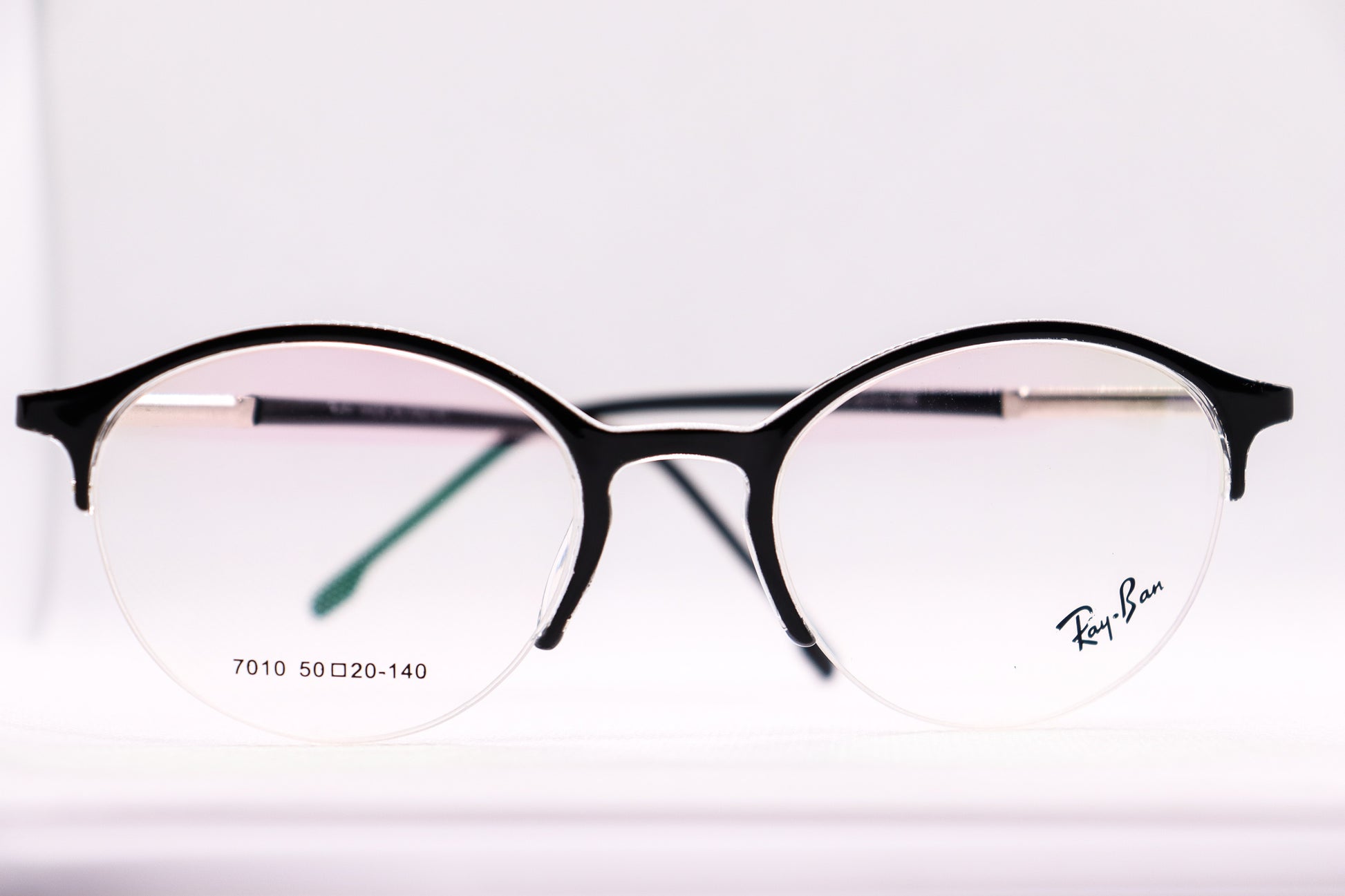 RB Round Half-Eye  Black BlueCut Eyeglasses - 2277