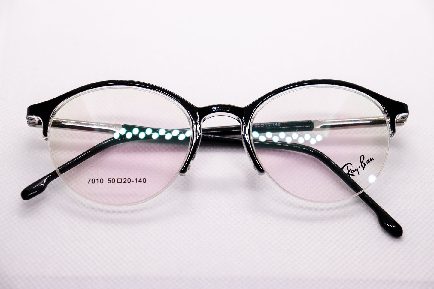 RB Round Half-Eye  Black BlueCut Eyeglasses - 2277