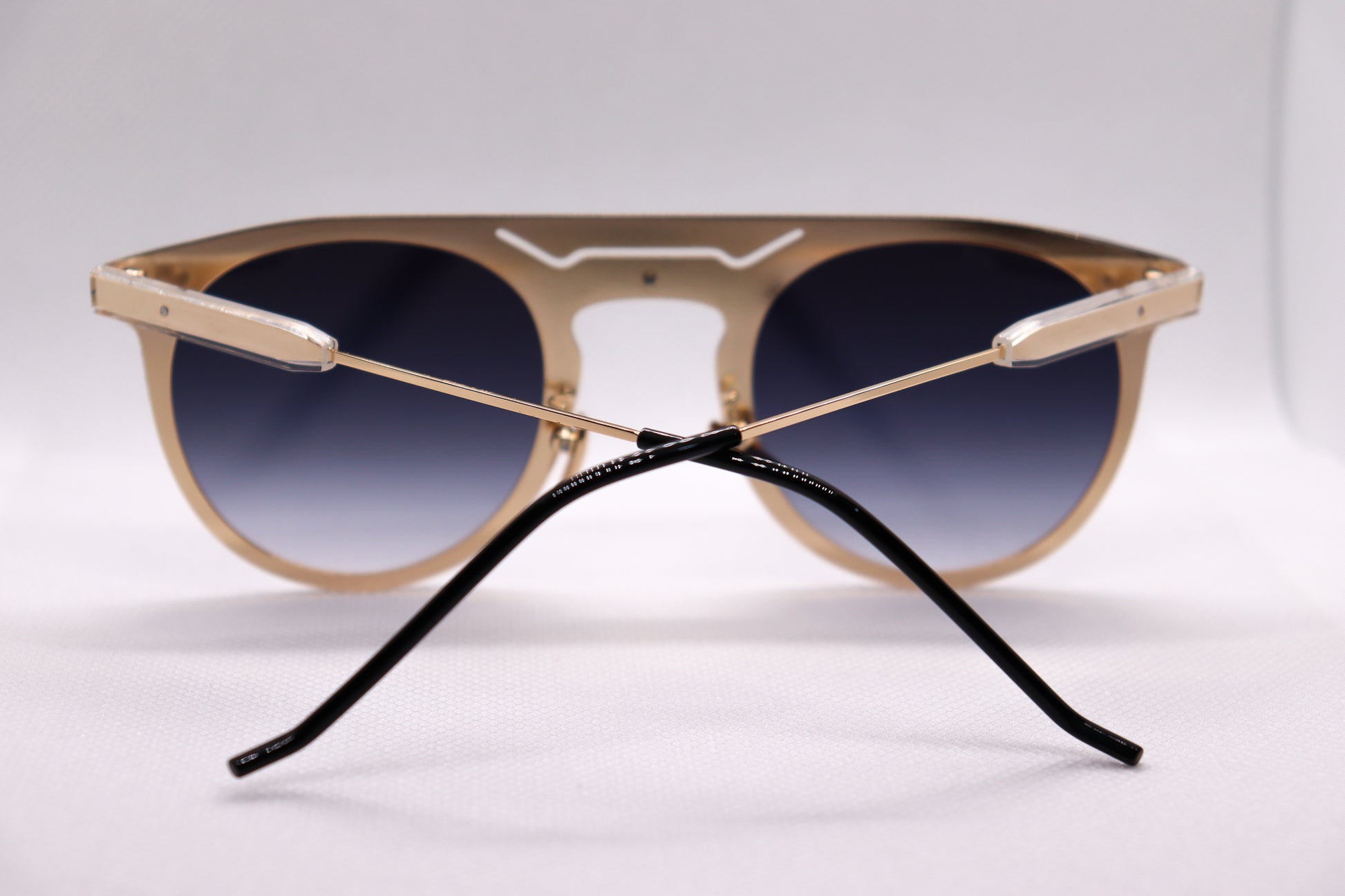 Double Bridged Black & Gold Sunglasses - 3680 image 7