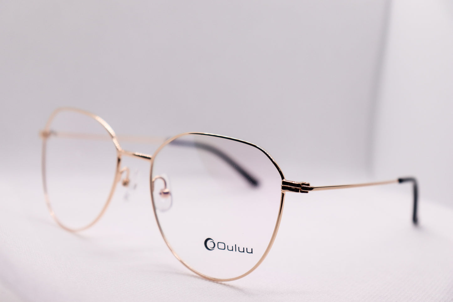 Semi Round Golden BlueCut Eyeglasses - 3061 image 1