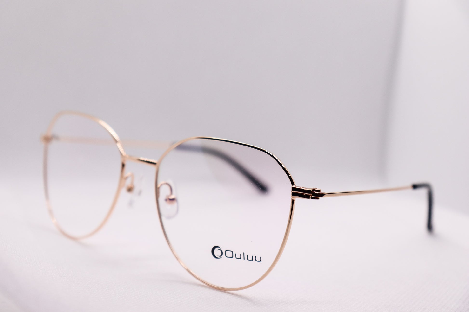 Semi Round Golden BlueCut Eyeglasses - 3061 image 1