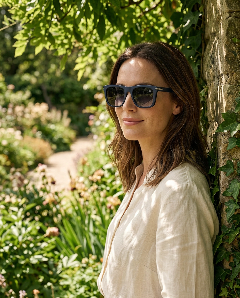 David Beckham Matte Blue Square Sunglasses- DB1887