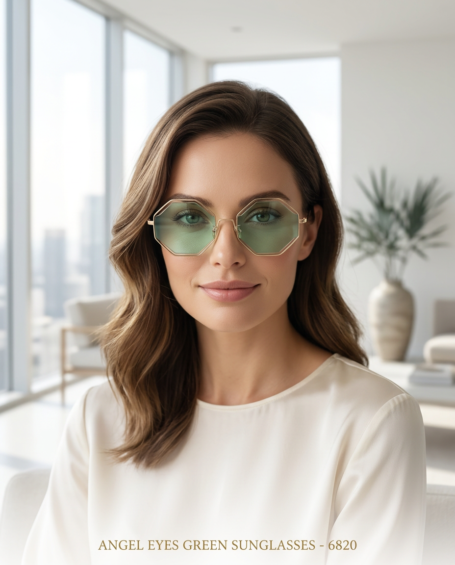Angel Eyes Green Sunglasses - 6820