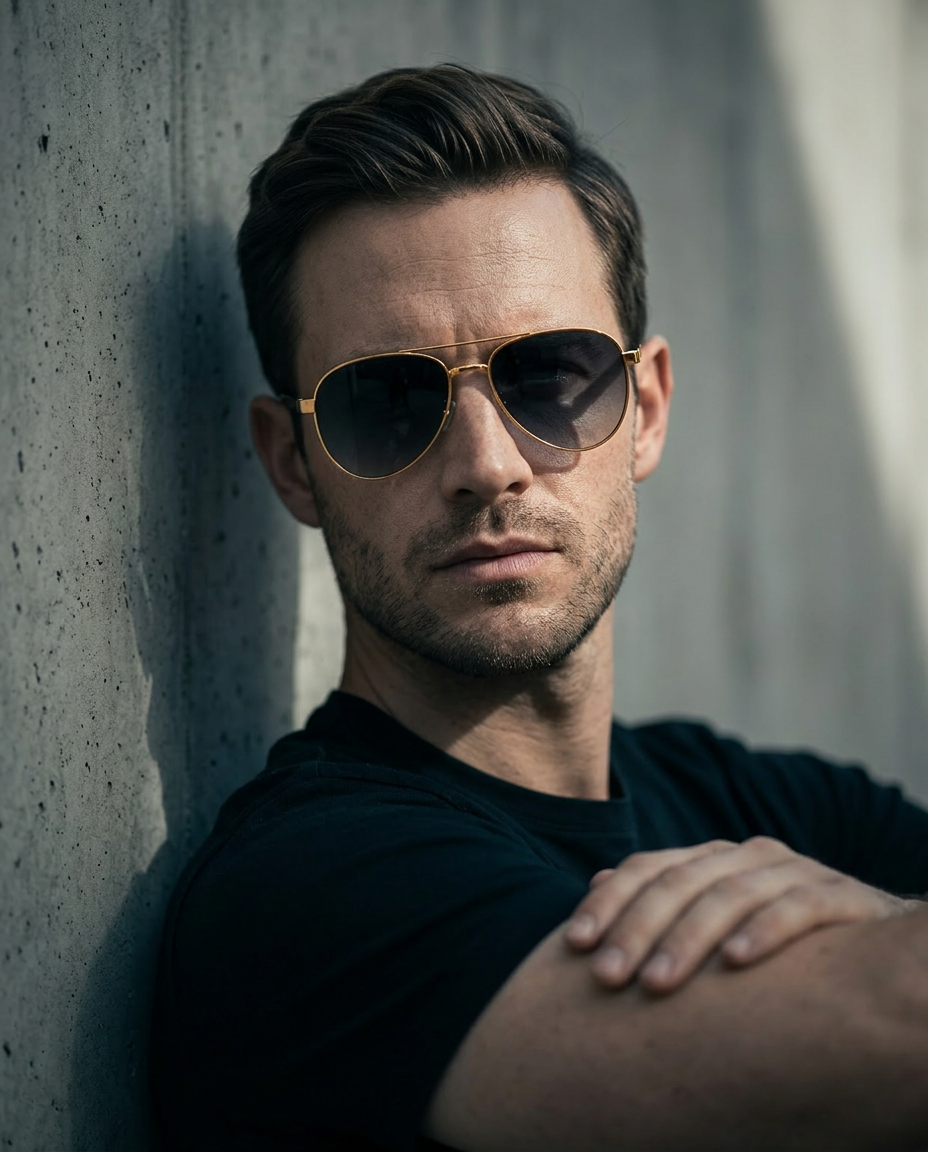 Hugo Boss Aviator Double Bridge Black & Gold – HB1046S