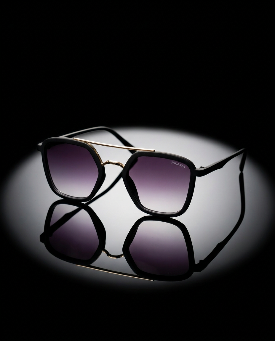 Black & Gold Sunglasses - 6923