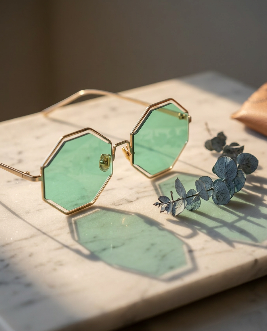 Angel Eyes Green Sunglasses - 6820