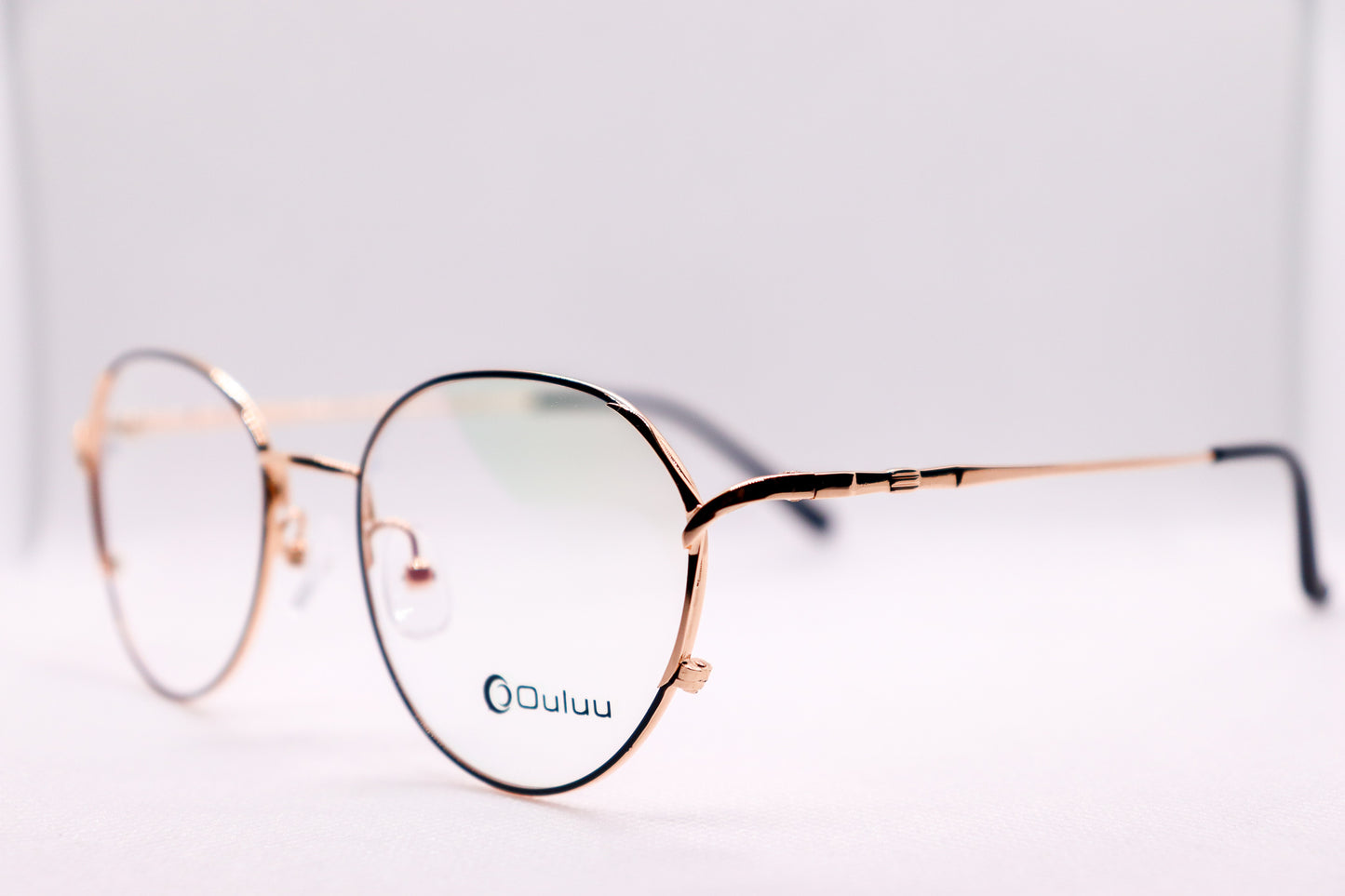 Oval Black & Gold Eyeglasses - 7408 image 1