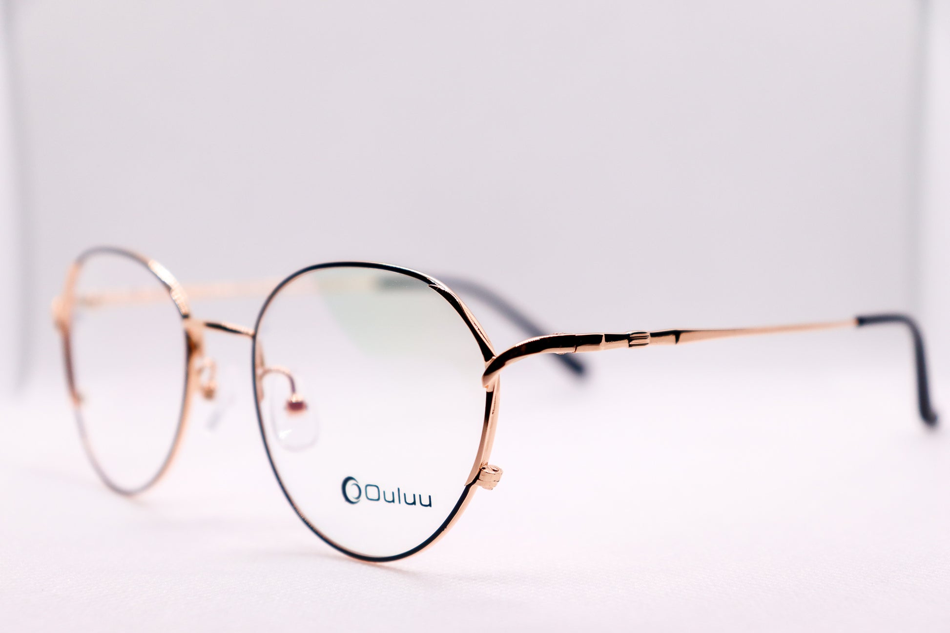 Oval Black & Gold Eyeglasses - 7408 image 1