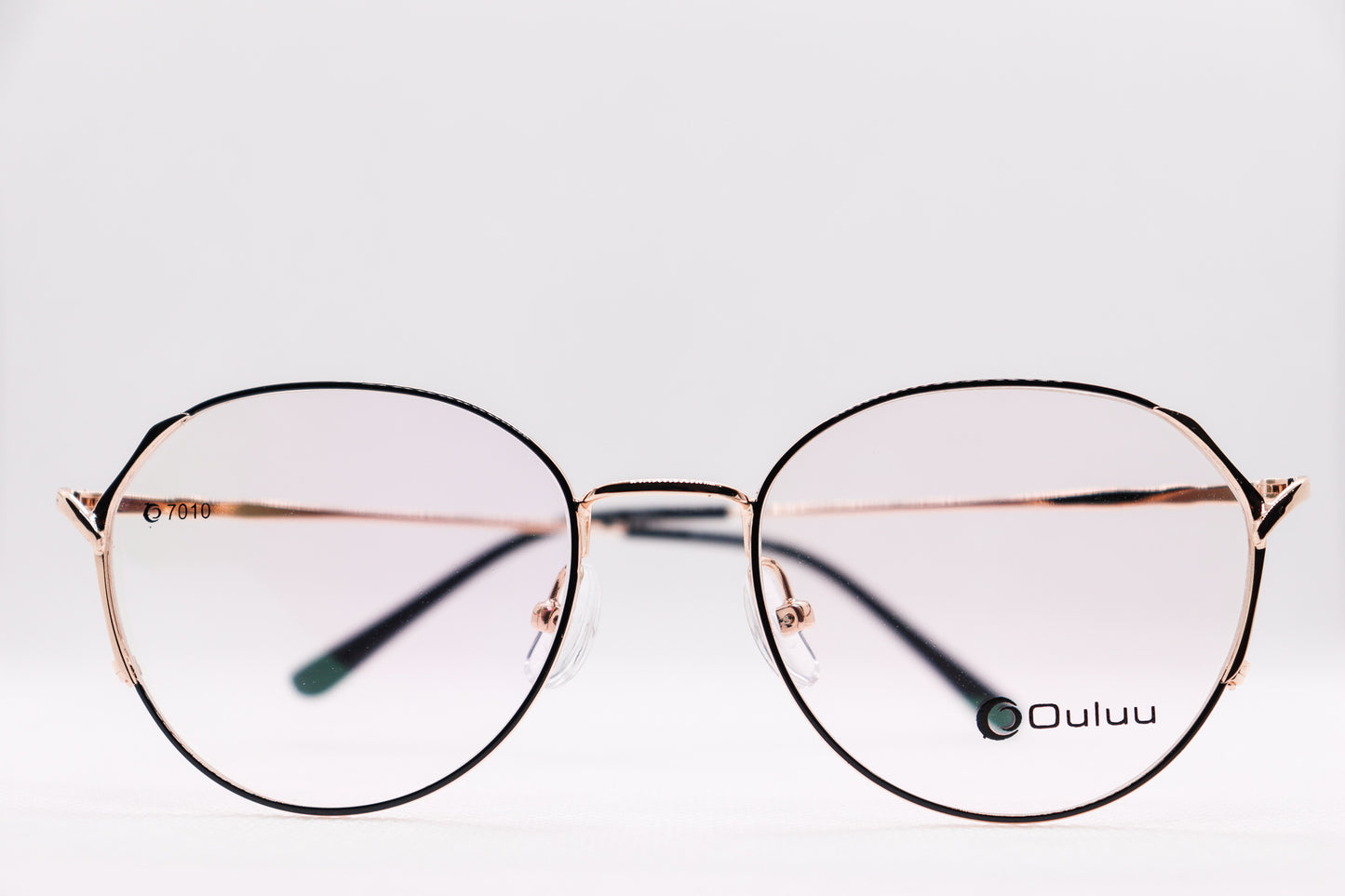 Oval Black & Gold Eyeglasses - 7408 image 3