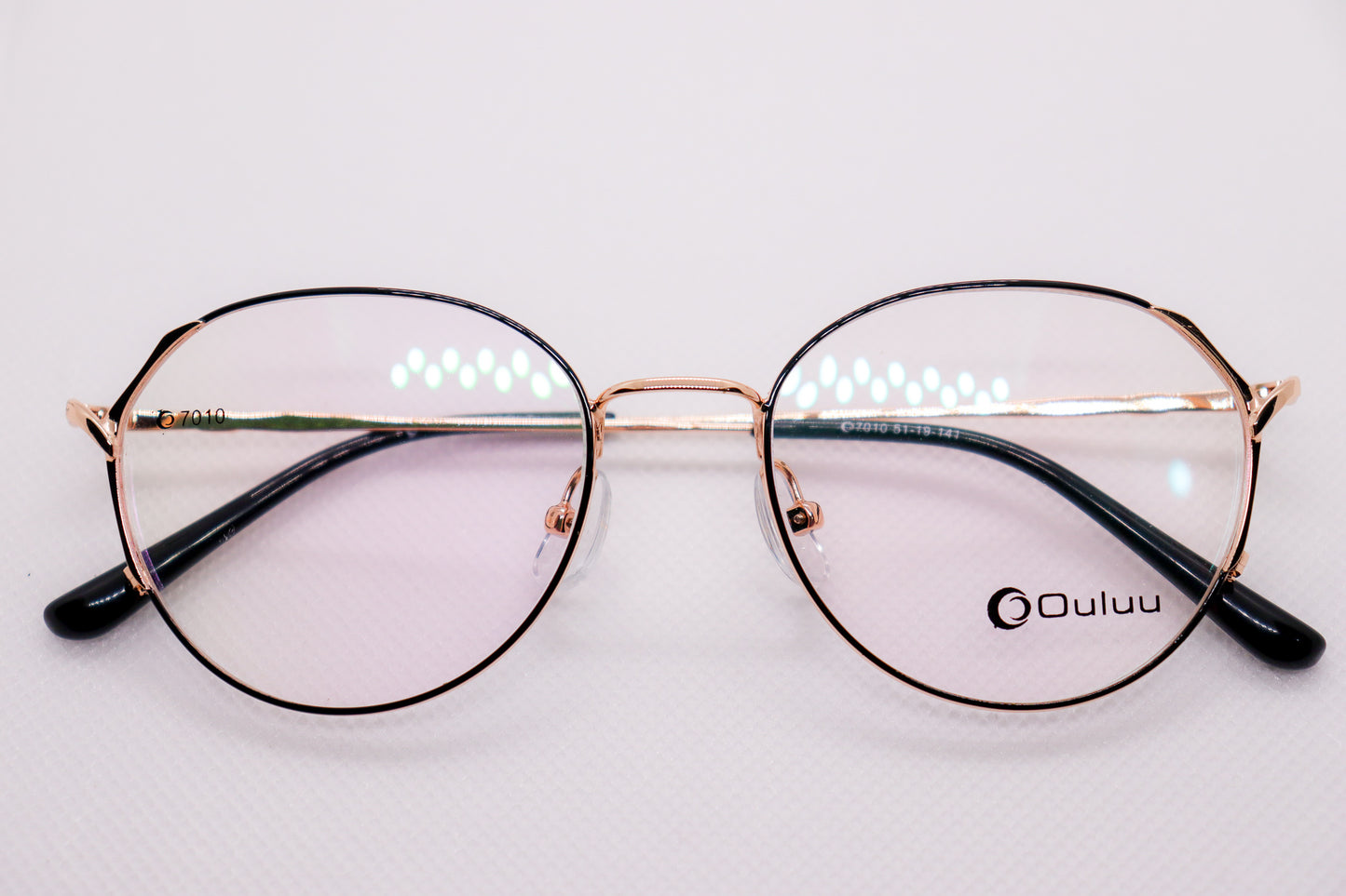 Oval Black & Gold Eyeglasses - 7408 image 4
