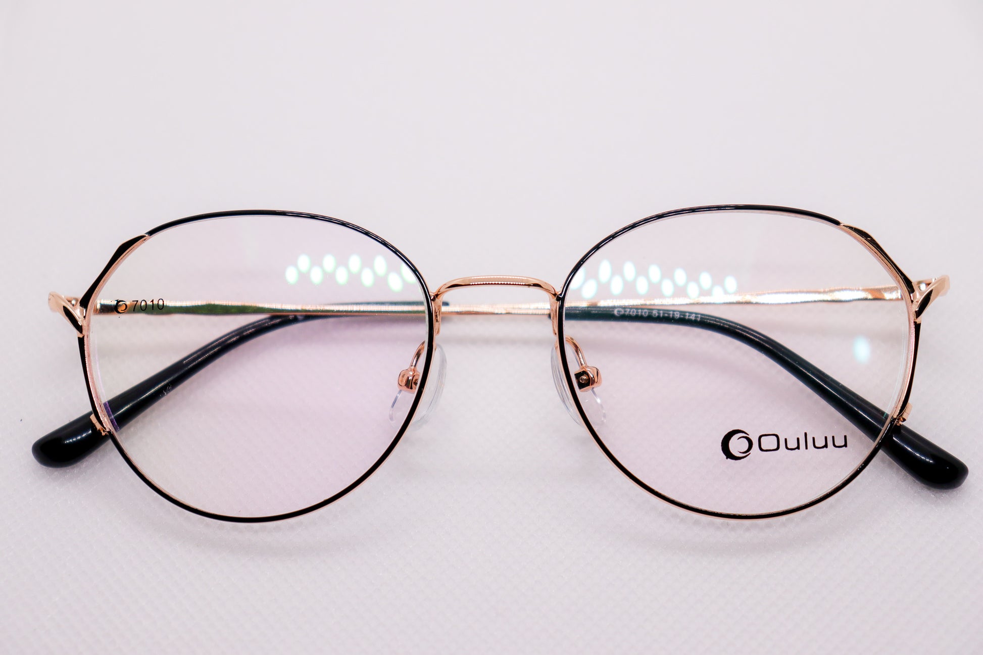 Oval Black & Gold Eyeglasses - 7408 image 4