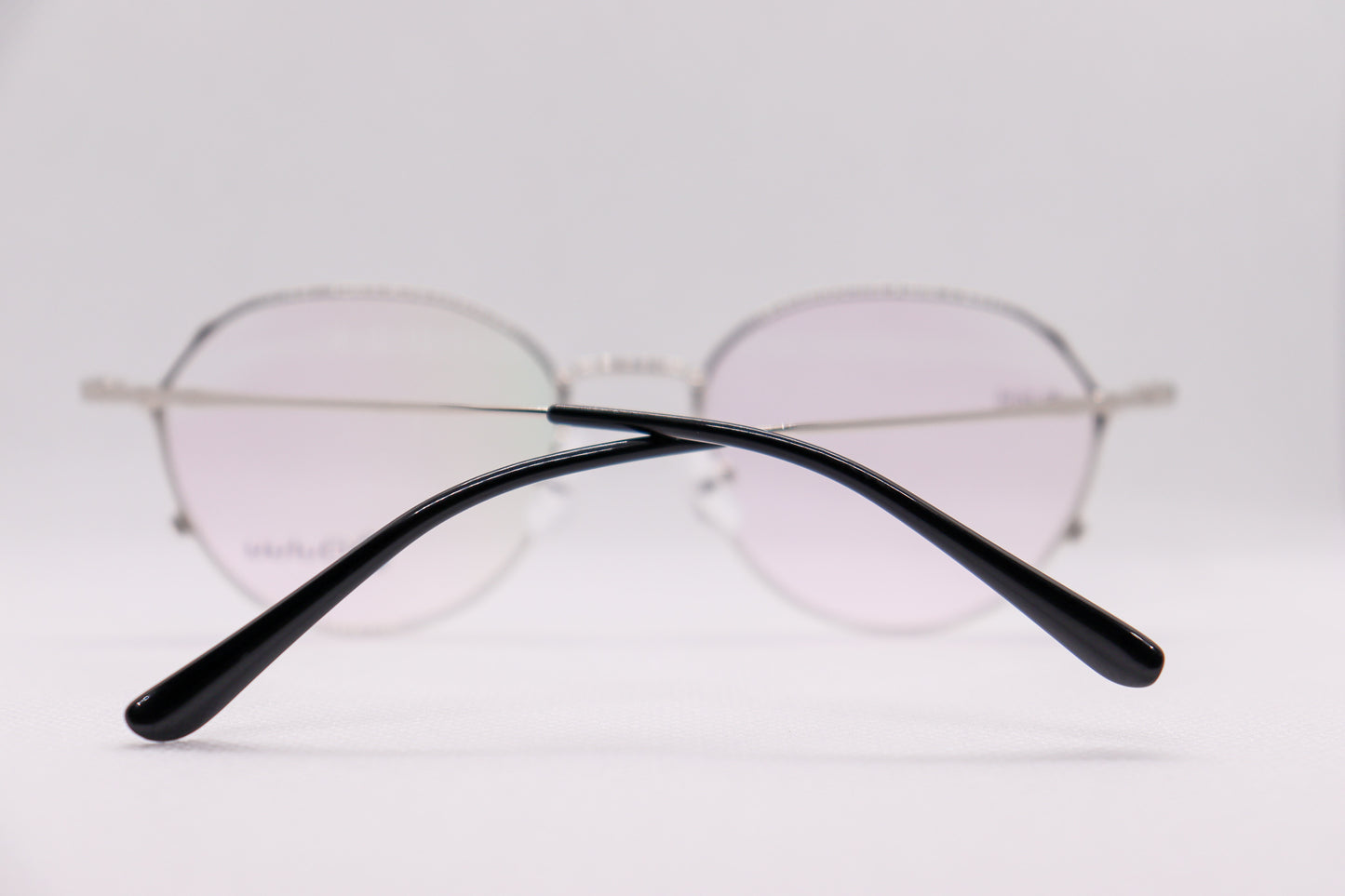 Oval Silver & Black Eyeglasses - 7408 image 4