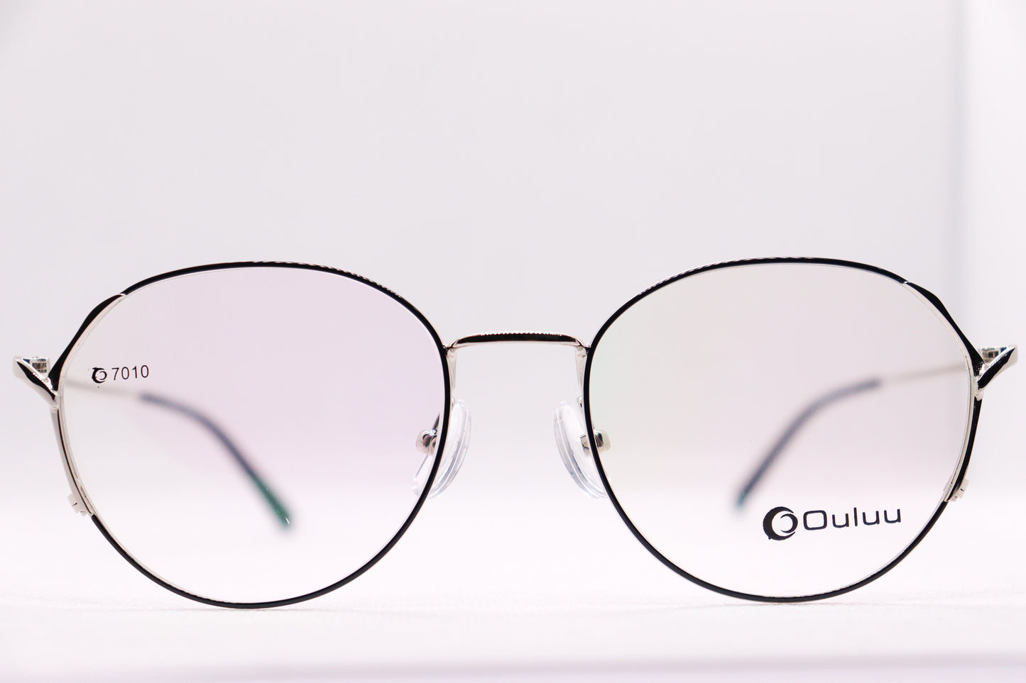 Oval Silver & Black Eyeglasses - 7408 image 0