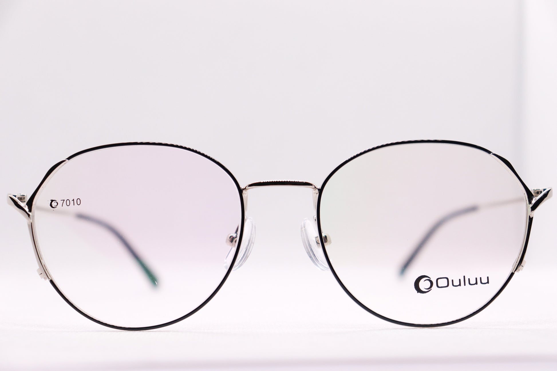 Oval Silver & Black Eyeglasses - 7408 image 0