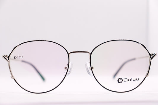Oval Silver & Black Eyeglasses - 7408 image 0