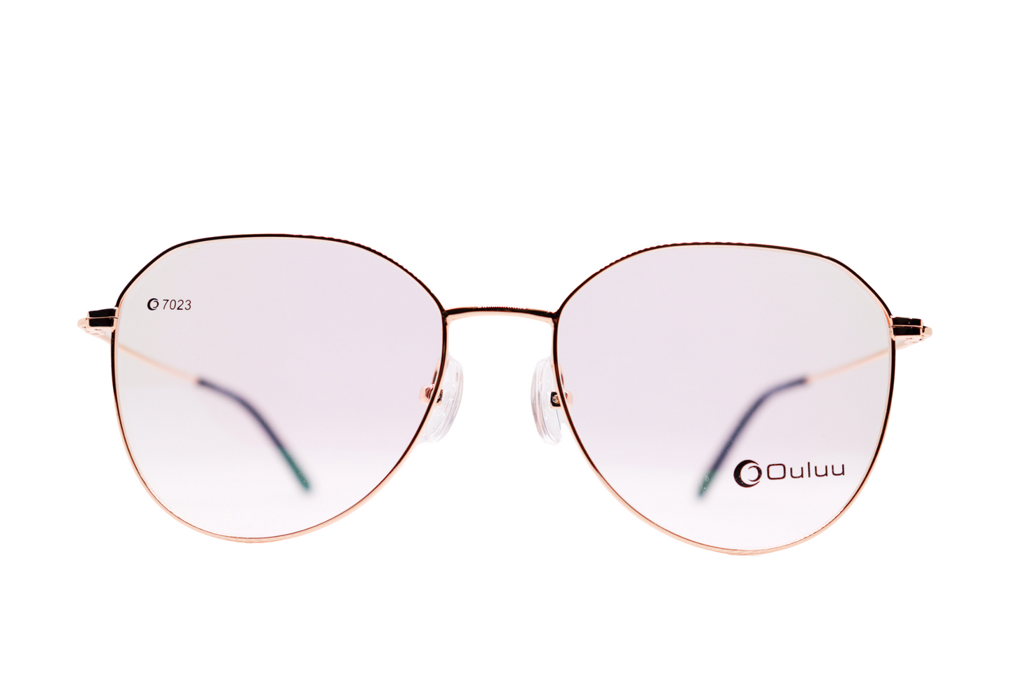 Semi Round Golden BlueCut Eyeglasses - 3061 image 0