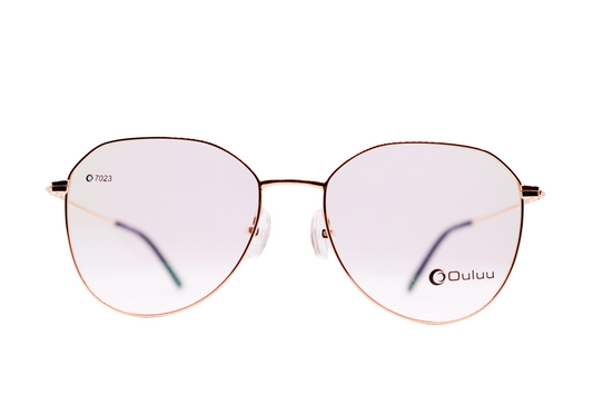 Semi Round Golden BlueCut Eyeglasses - 3061 image 0