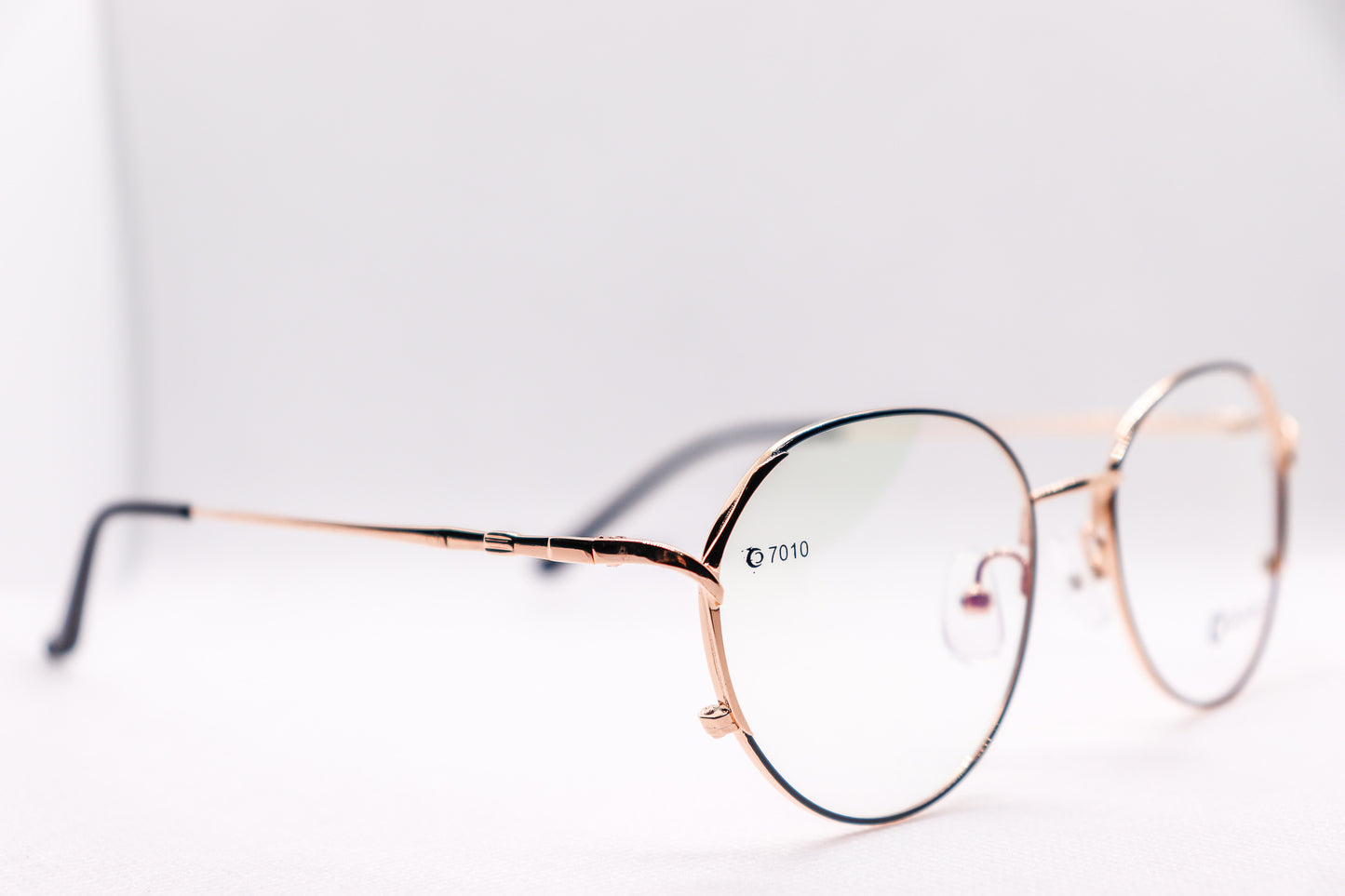 Oval Black & Gold Eyeglasses - 7408 image 2
